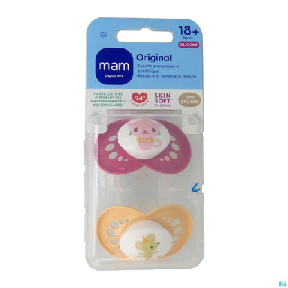 Sucette Silicone Original Animaux +18 Mois Lot de 2