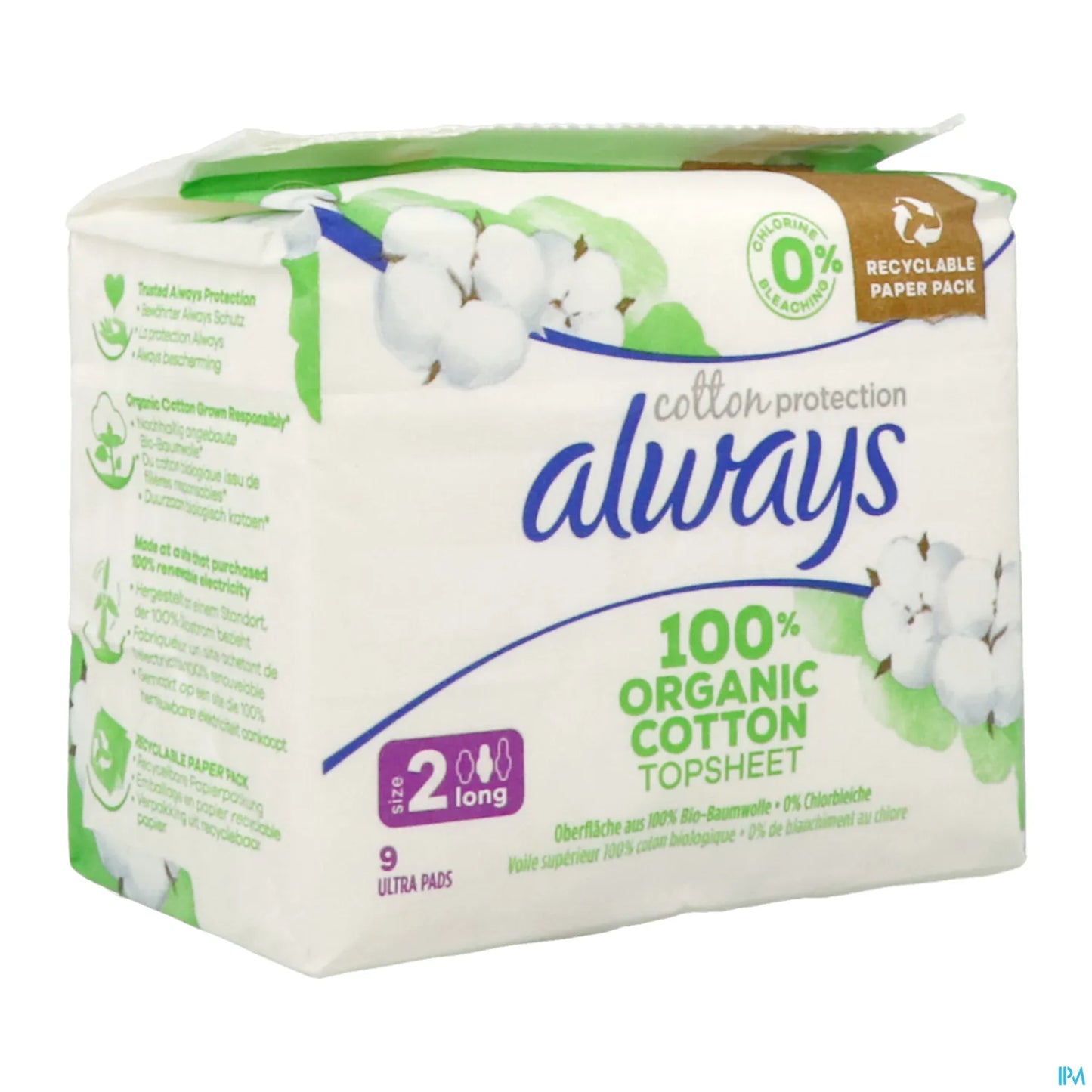 Cotton Protection Ultra Long With Wings 100% Organic Cotton