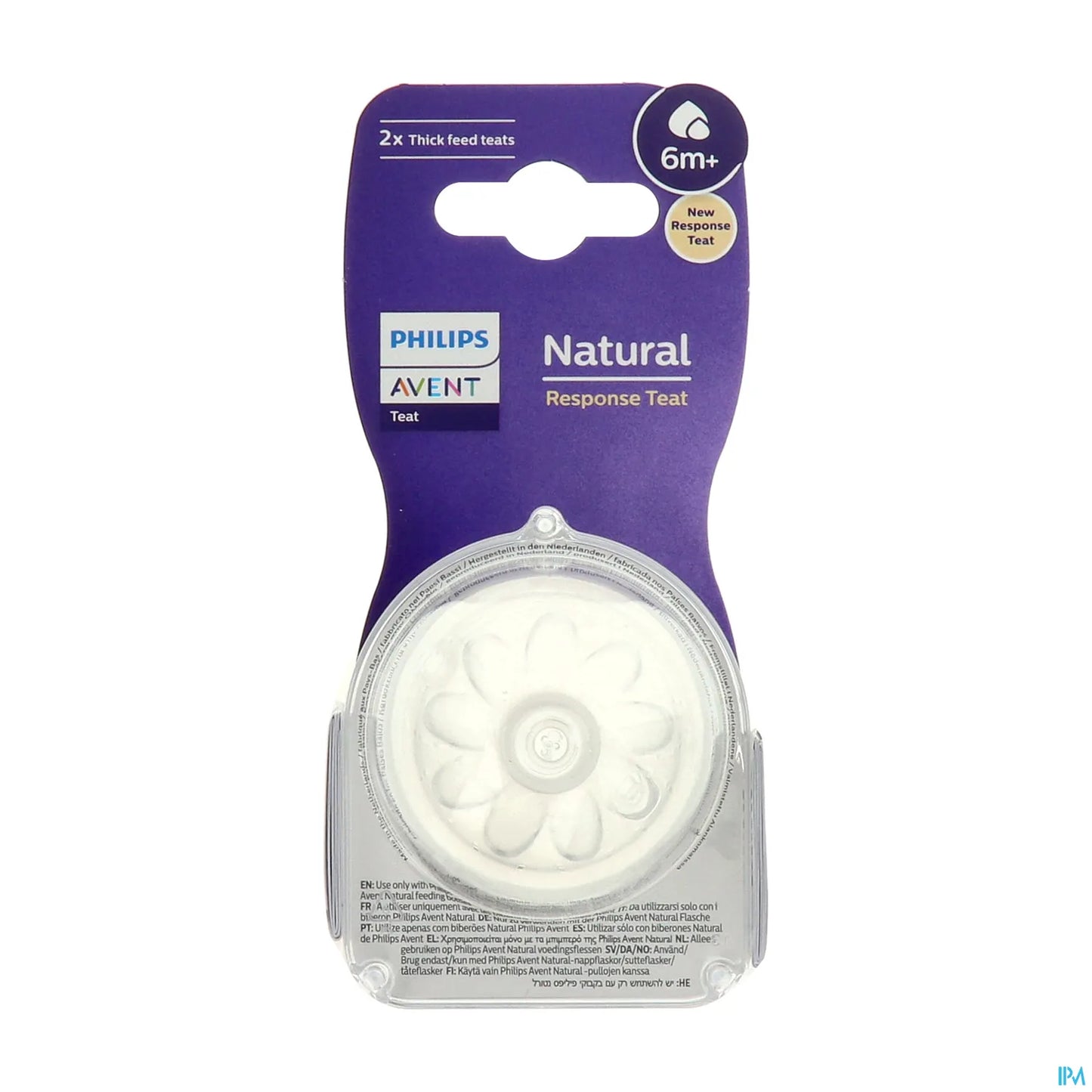 Tettarella in silicone Philips Avent Natural Response 6m+ per liquidi densi - Confezione da 2
