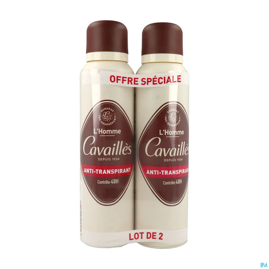 Rogé Cavaillès Absorb+ Homme Anti-Transpirant 48H Spray Lot de 2 x 150 ml