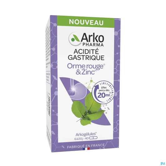Arkogélules Gastric Acidity Slippery Elm and Zinc 40 Capsules