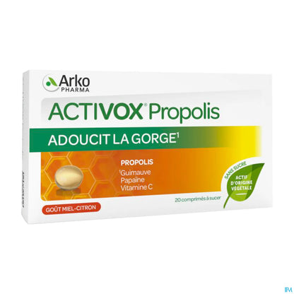 Activox Propolis 20 Comprimés à Sucer Miel Citron