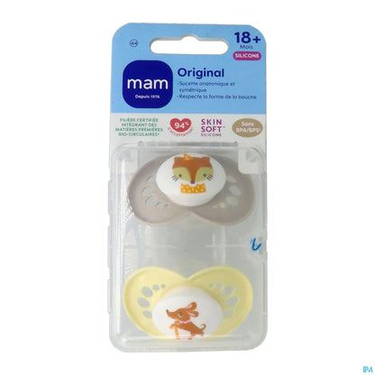 Sucette Silicone Original Animaux +18 Mois Lot de 2