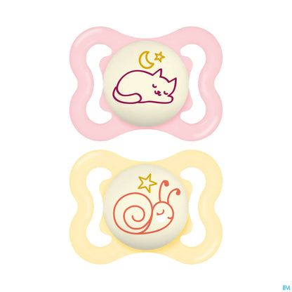 2 Sucettes Supreme Nuit Silicone 2-6 Mois