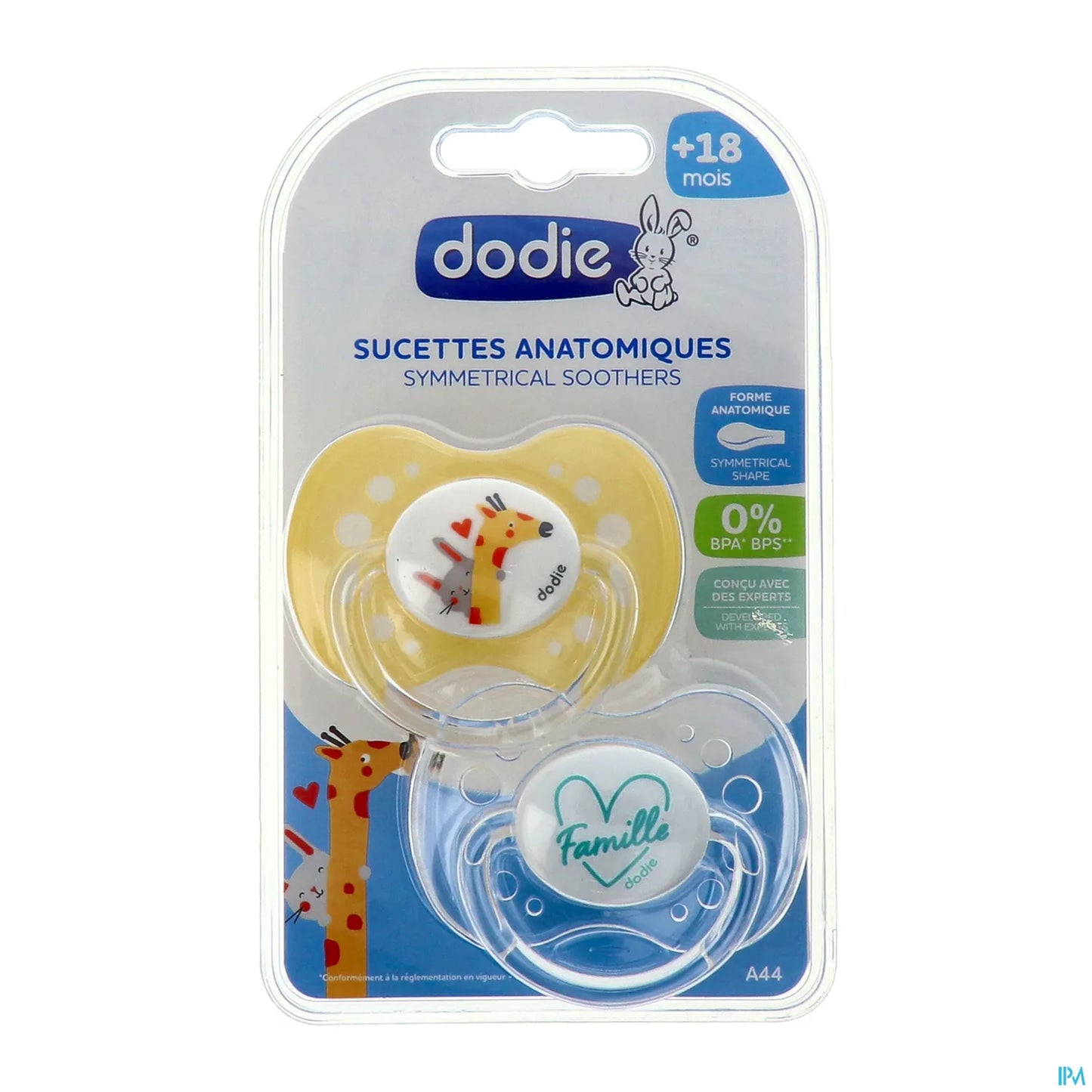 Lot de 2 Sucettes Anatomiques Silicone 18 Mois
