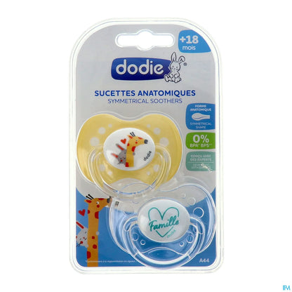 Lot de 2 Sucettes Anatomiques Silicone 18 Mois