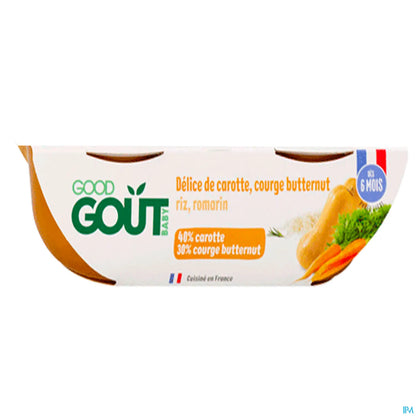 Purea di zucca e carota biologica 2x190g