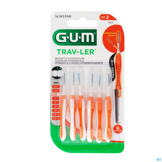 G.U.M Trav-Ler Brossette Interdentaire 0.9mm Orange 6 Pièces