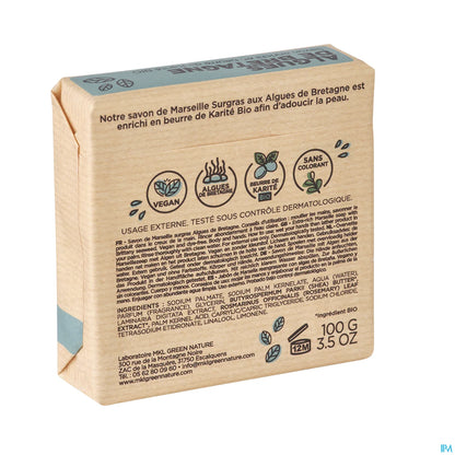 Green Nature Savon de Marseille Surgras Algues de Bretagne 100g