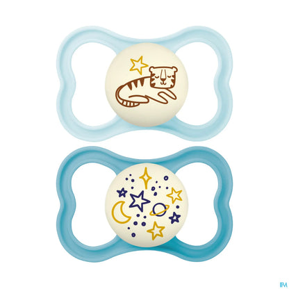 Sucette Supreme Nuit Plus de 6 Mois Silicone Lot de 2