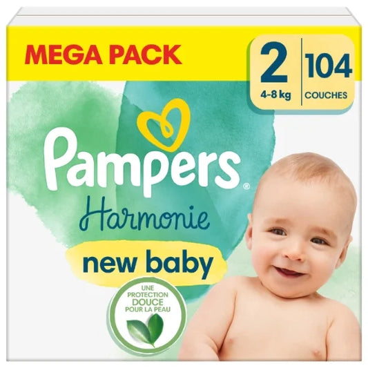 Pampers Harmonie New Baby Couches Taille 2 4-8 kg 104 Unités
