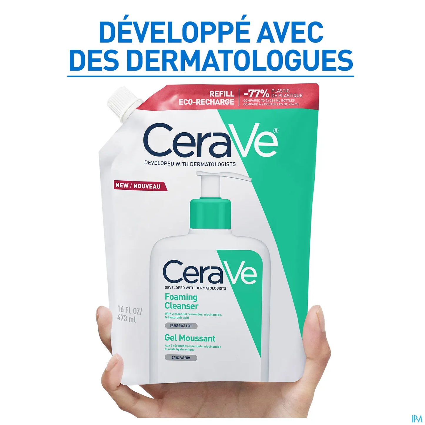 Gel Moussant Nettoyant Recharge 473ml Peau Normale à Grasse