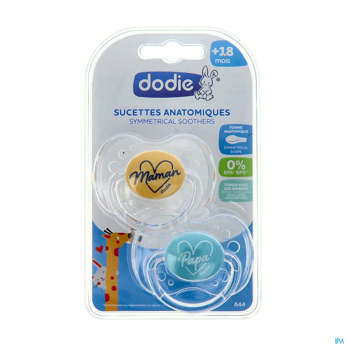 Lot de 2 Sucettes Anatomiques Silicone 18 Mois