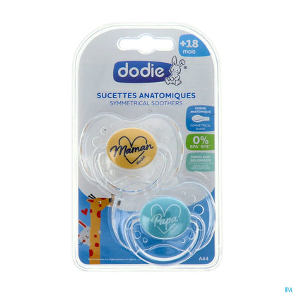 Lot de 2 Sucettes Anatomiques Silicone 18 Mois