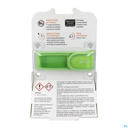 Bracelet Anti-Moustiques Adulte Vert Never Give Up Rechargeable