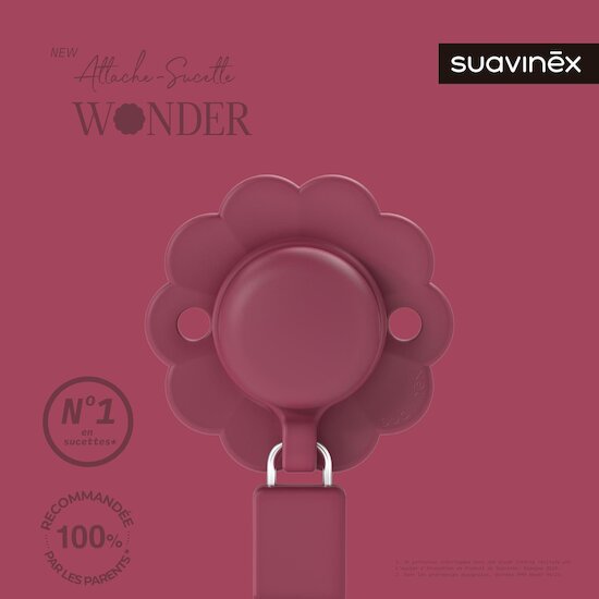 Wonder Viva Magenta Silicone Pacifier Clip