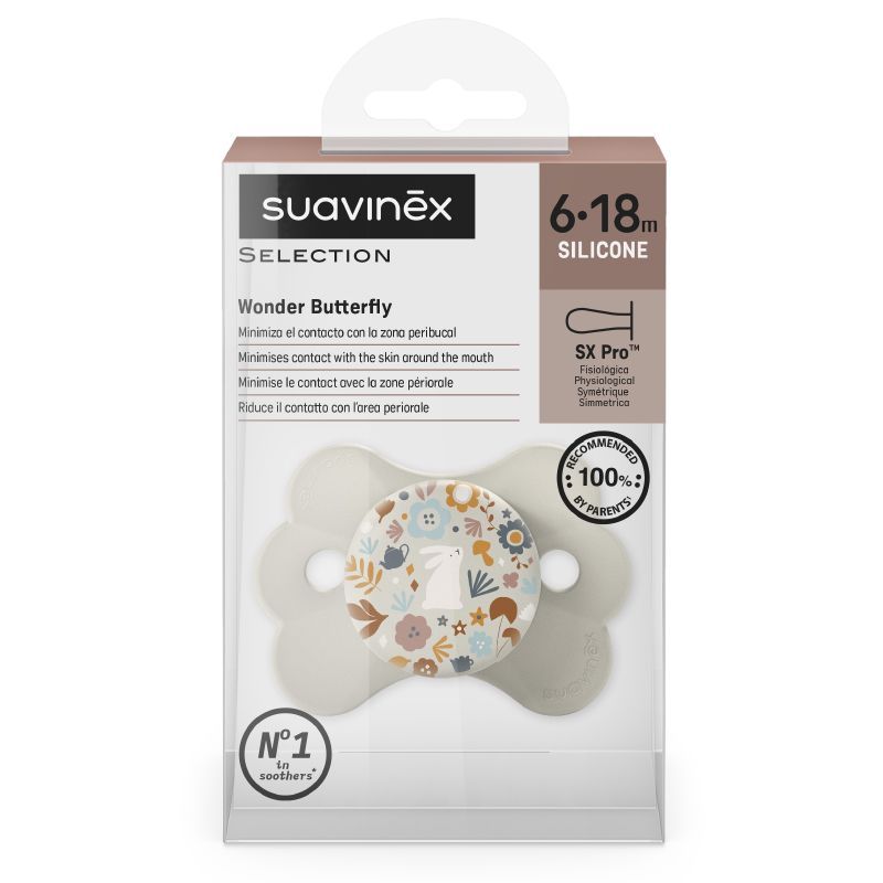 Wonderland SX Pro Silicone Pacifier 6-18M Liberty Beige