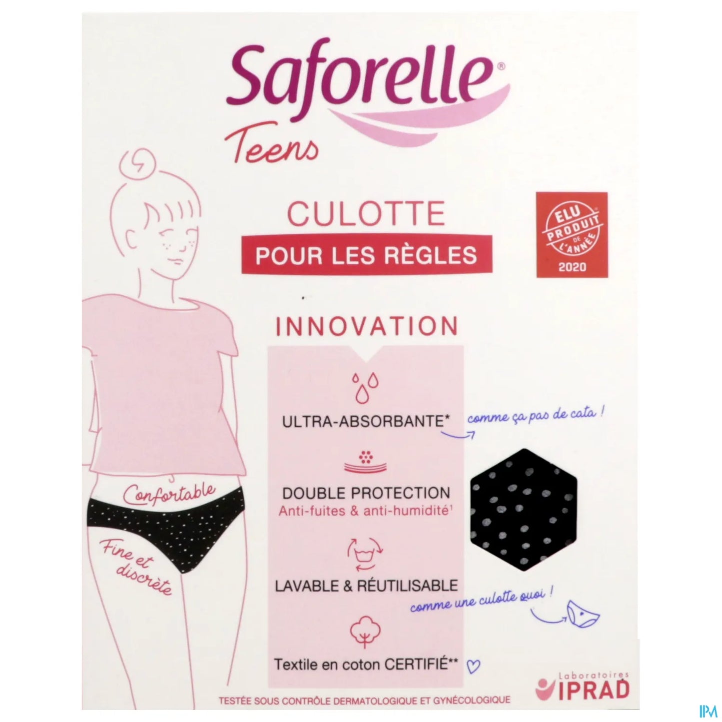 Teens Culotte pour les Règles Taille 12 Ans Absorbante Lavable