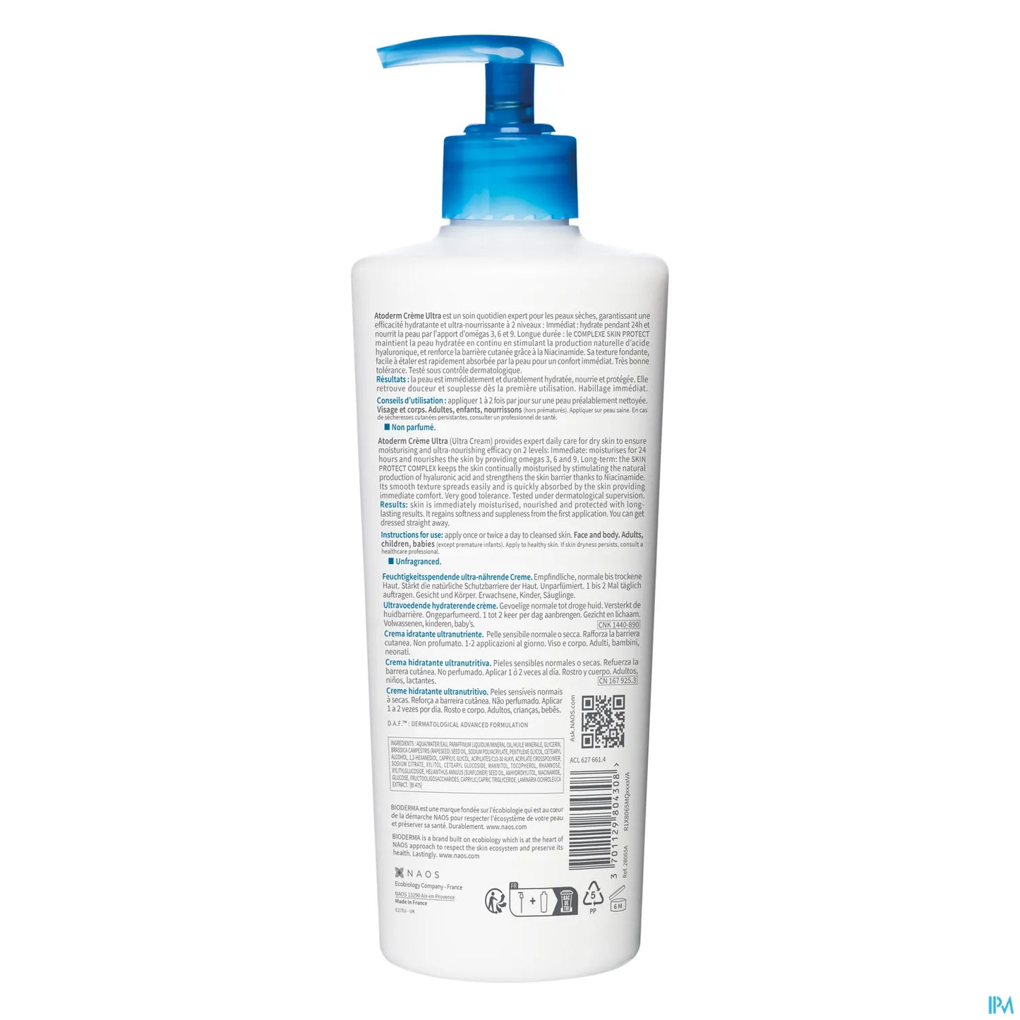 Atoderm Crème Ultra-Nourrissante Hydratante 500ml