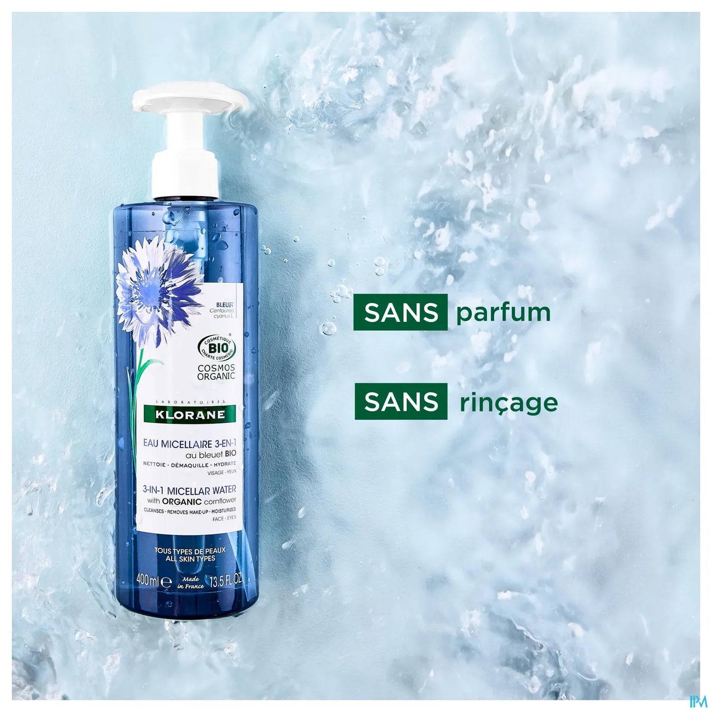 Eau Micellaire 3 en 1 Bleuet Bio 400 ml