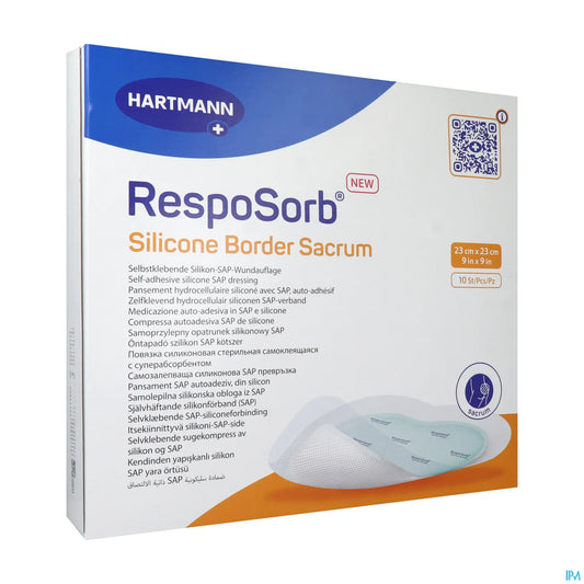 RespoSorb Silicone Border Sacrum 23 x 23 cm Boîte de 10