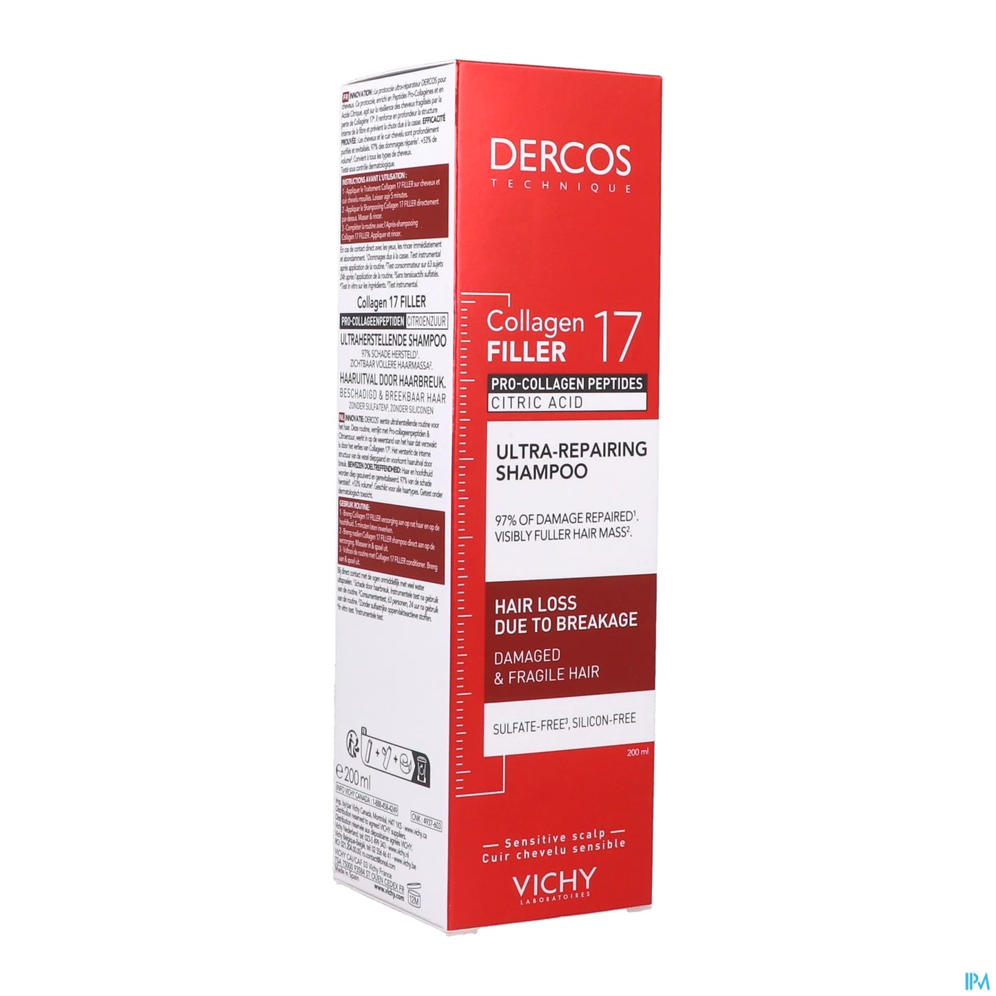 Vichy Dercos Collagen Filler 17 Shampoing Ultra Réparateur 200 mL