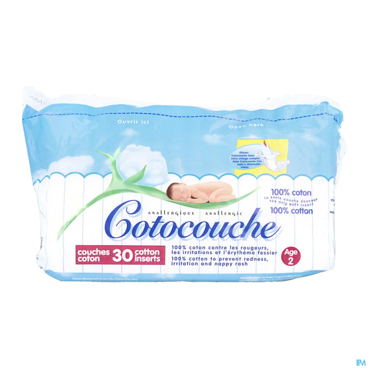 Tetra Medical Cotocouche Couches 100% Coton 2ème Age 30 Couches