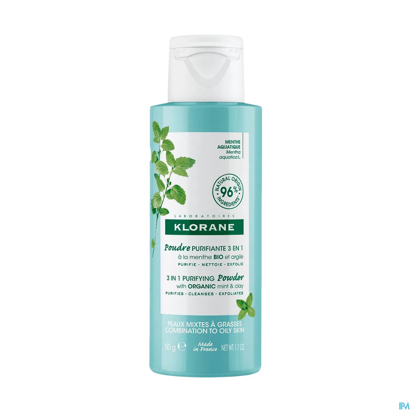 Poudre Purifiante 3 en 1 Menthe Bio et Argile 50 g
