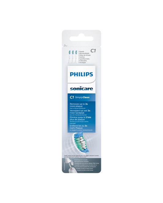 Philips Sonicare Simply Clean C1 Pack 3 Têtes de Brosse à Dents