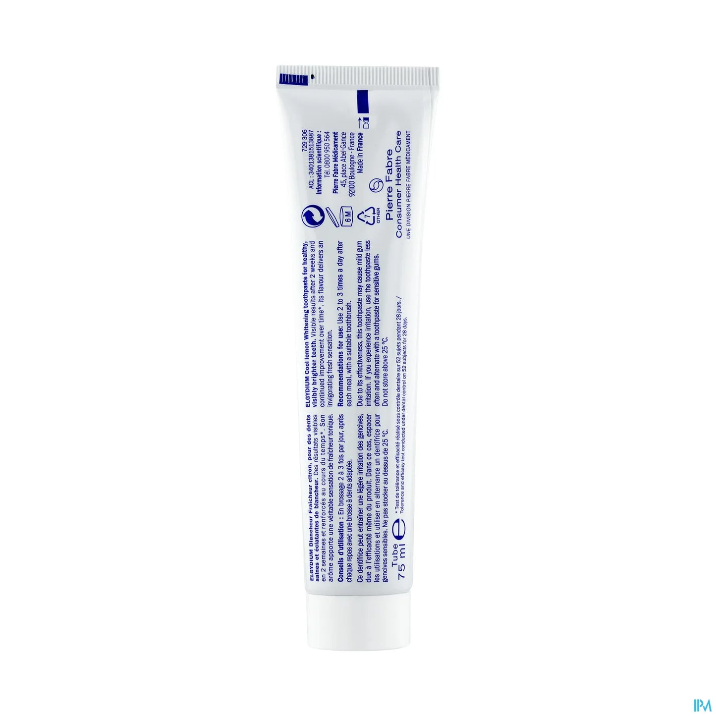 Blancheur Fraîcheur Citron 75ml - Pâte Dentifrice