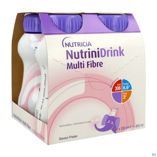 Nutrinidrink Multi Fibres Fraise 4 x 200 mL