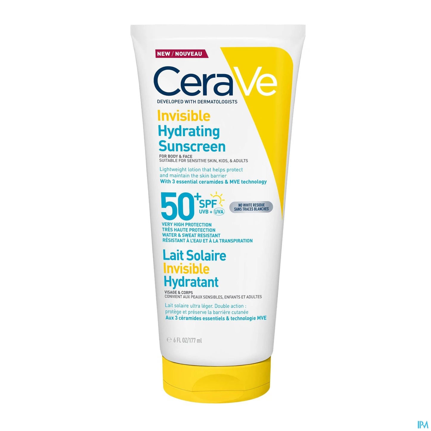 CeraVe Lait Solaire Hydratant Invisible SPF50+ 177 mL