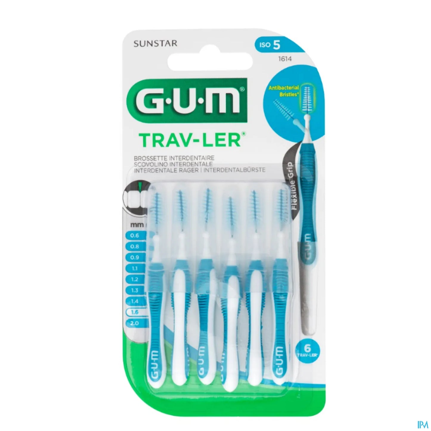 G.U.M Trav-Ler Brossette Interdentaire 1.6mm Bleu 6 Unités