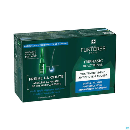 Triphasic Traitement 2 En 1 Antichute Réactionnelle 12 Ampoules 5 Ml