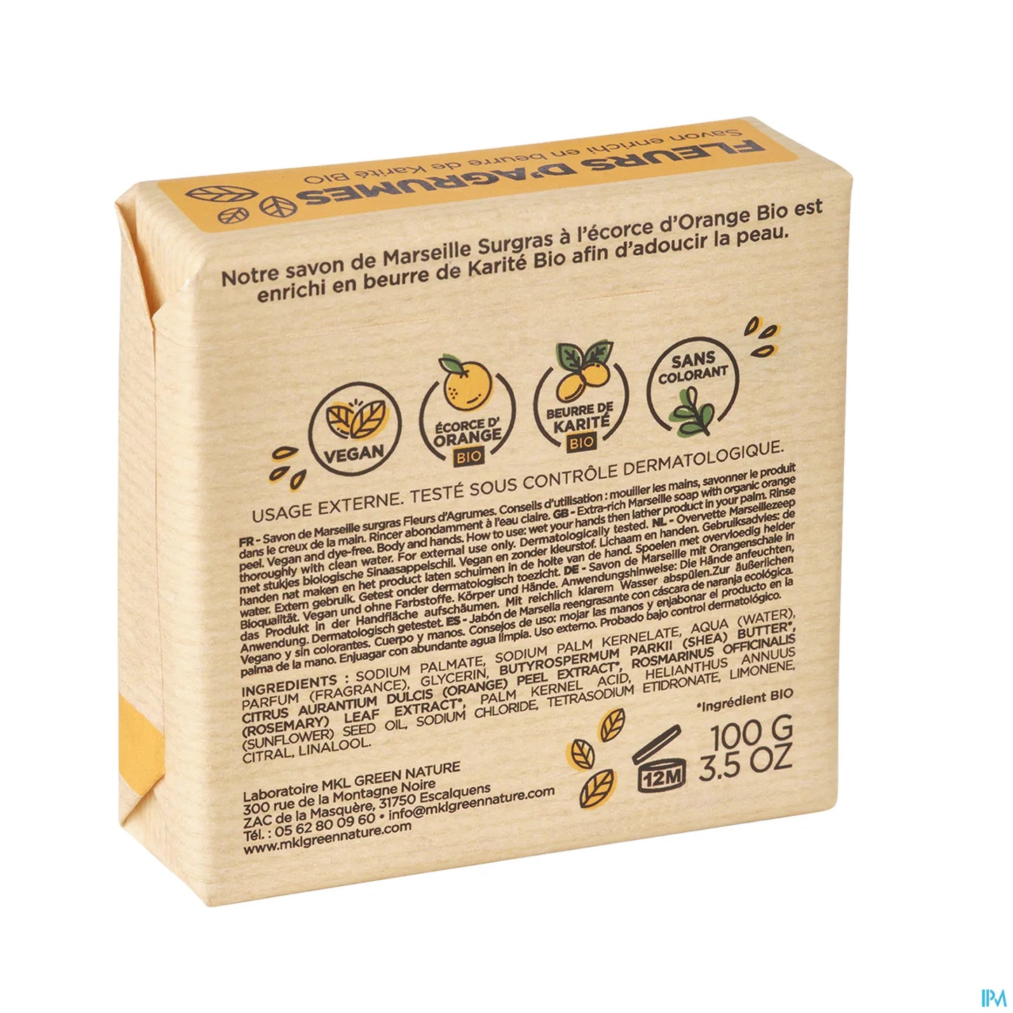 Green Nature Savon de Marseille Fleurs d'Agrumes 100g