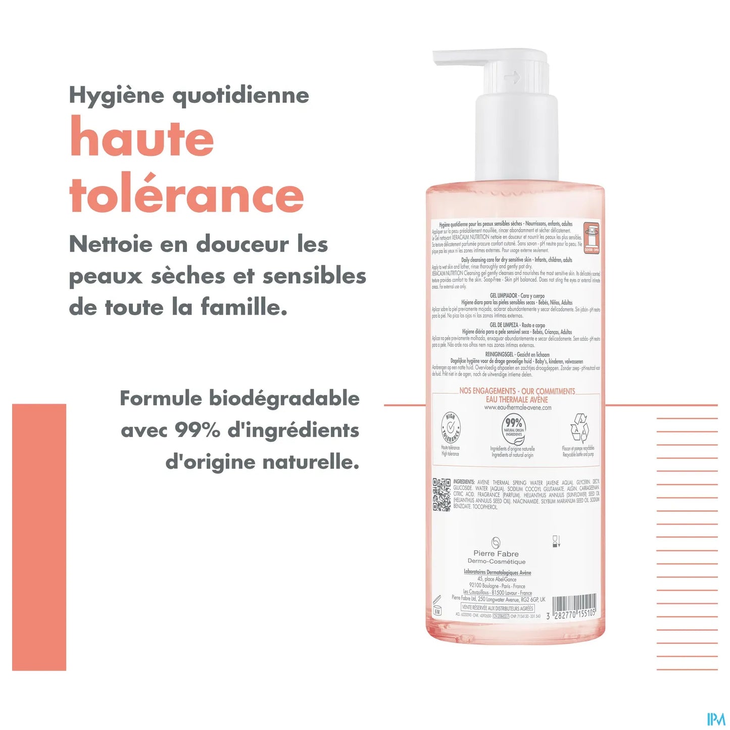 XeraCalm Nutrition Gel Nettoyant Nutritif 500ml