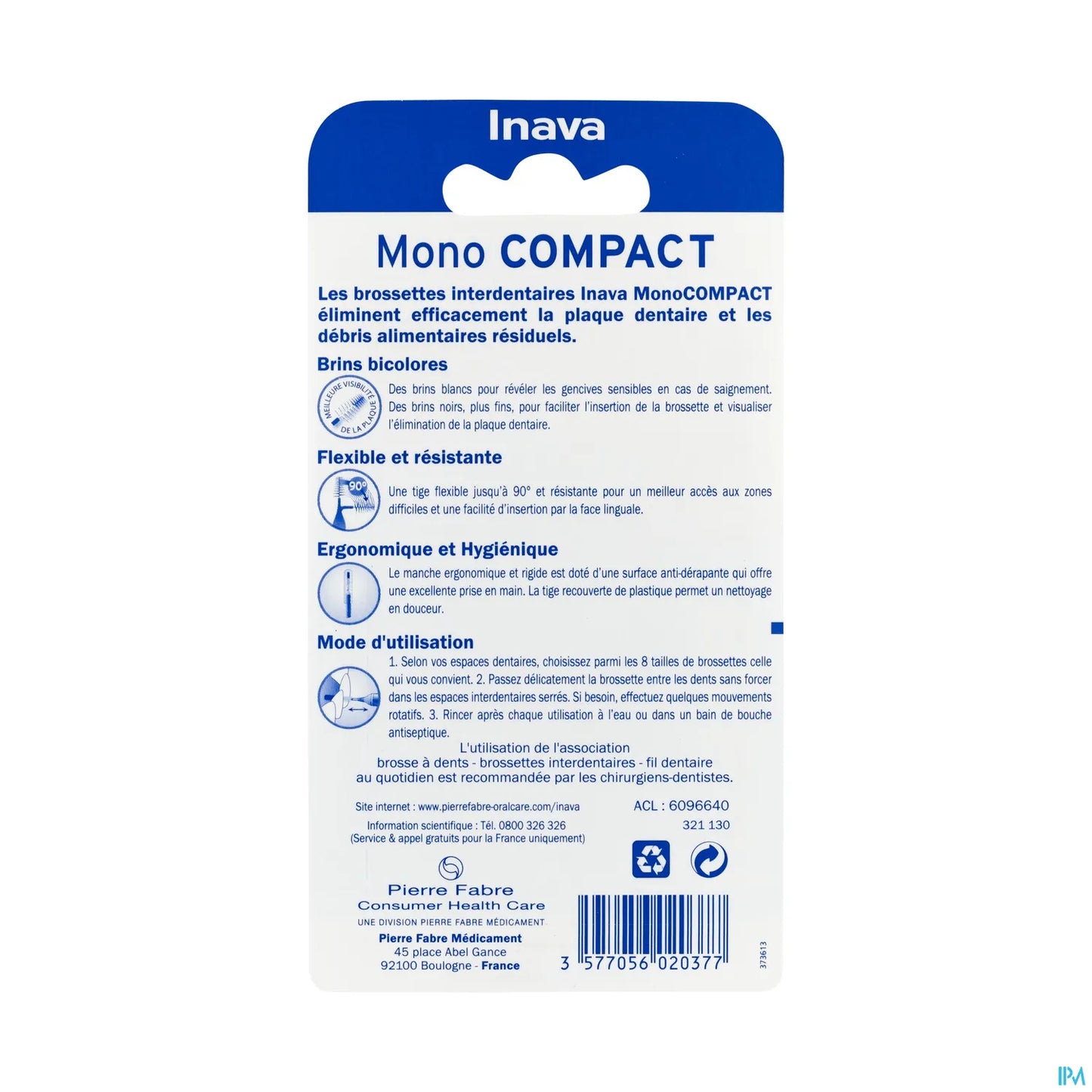 Mono Compact Brossettes Interdentaires Vertes 2.2mm ISO6 Boite de 4