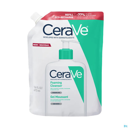 Gel Moussant Nettoyant Recharge 473ml Peau Normale à Grasse
