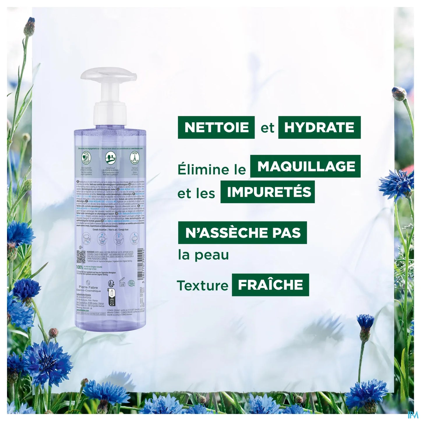 Eau Micellaire 3 en 1 Bleuet Bio 400 ml