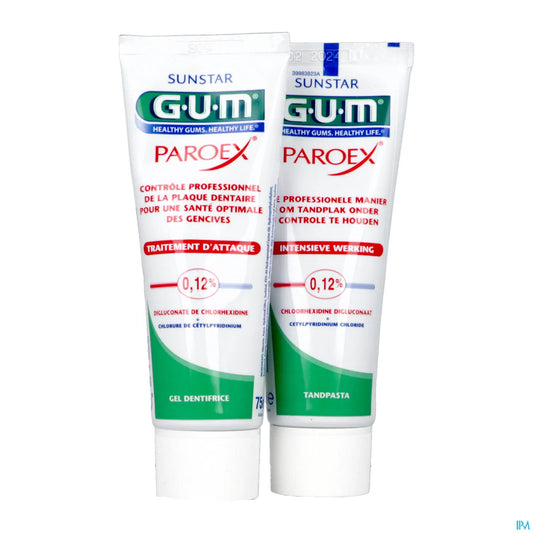 Paroex Gel Dentifrice Lot de 2 x 75 ml