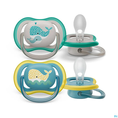 Philips Avent Sucettes Ultra Air 18M+ Baleines - Pack de 2