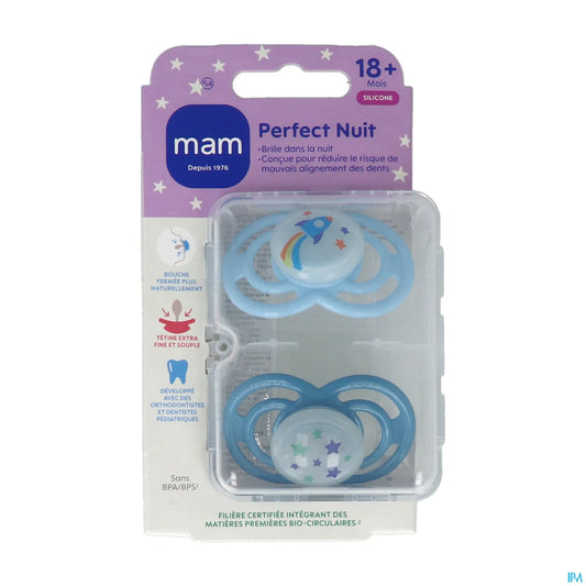 Sucette Perfect Nuit Tendance Silicone 18+ Mois x2