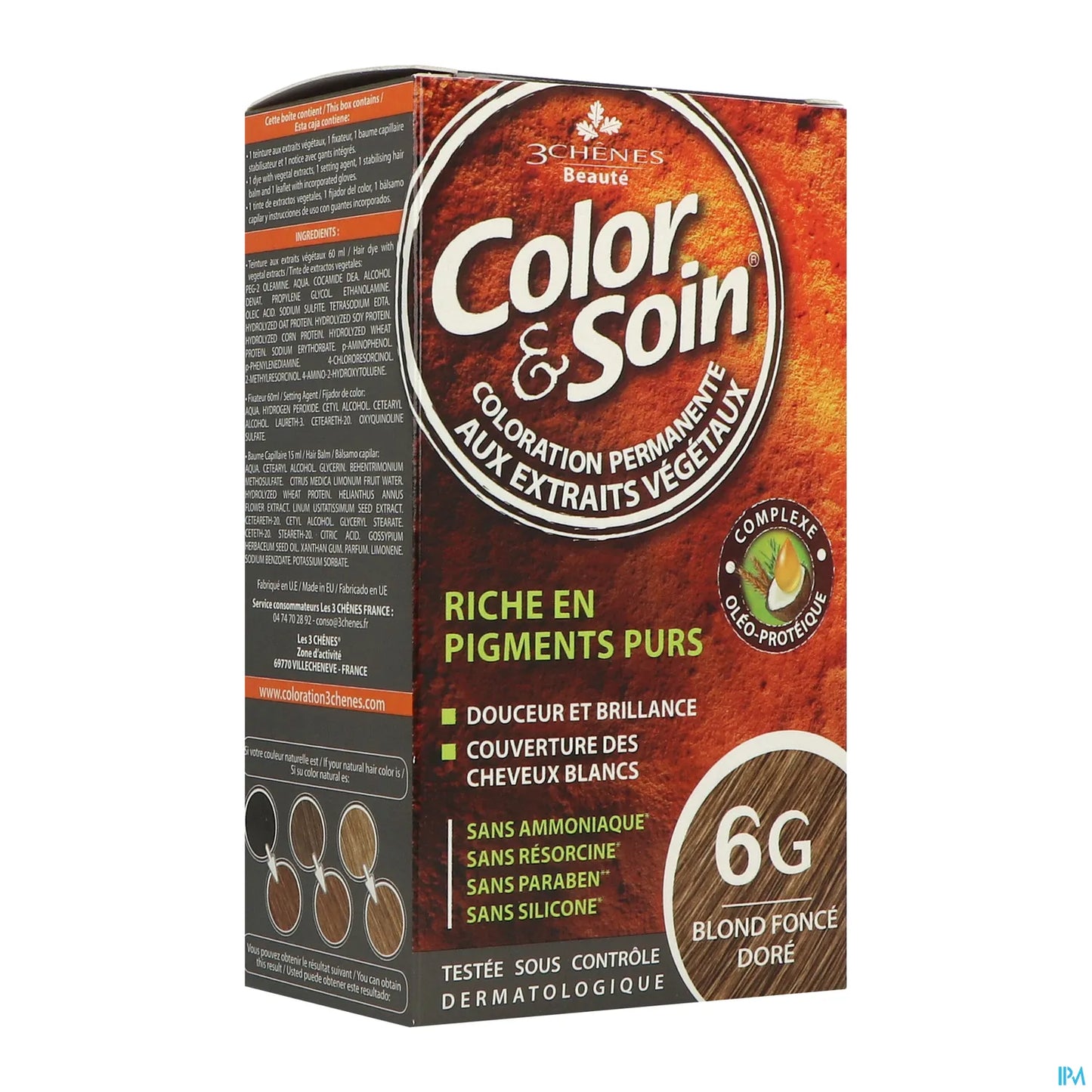 3 Chênes Color & Soin Coloration Blond Foncé Doré 6G