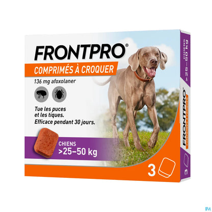 Frontpro 136mg for Dogs 25 to 50 kg Oral Antiparasitic 3 Tablets
