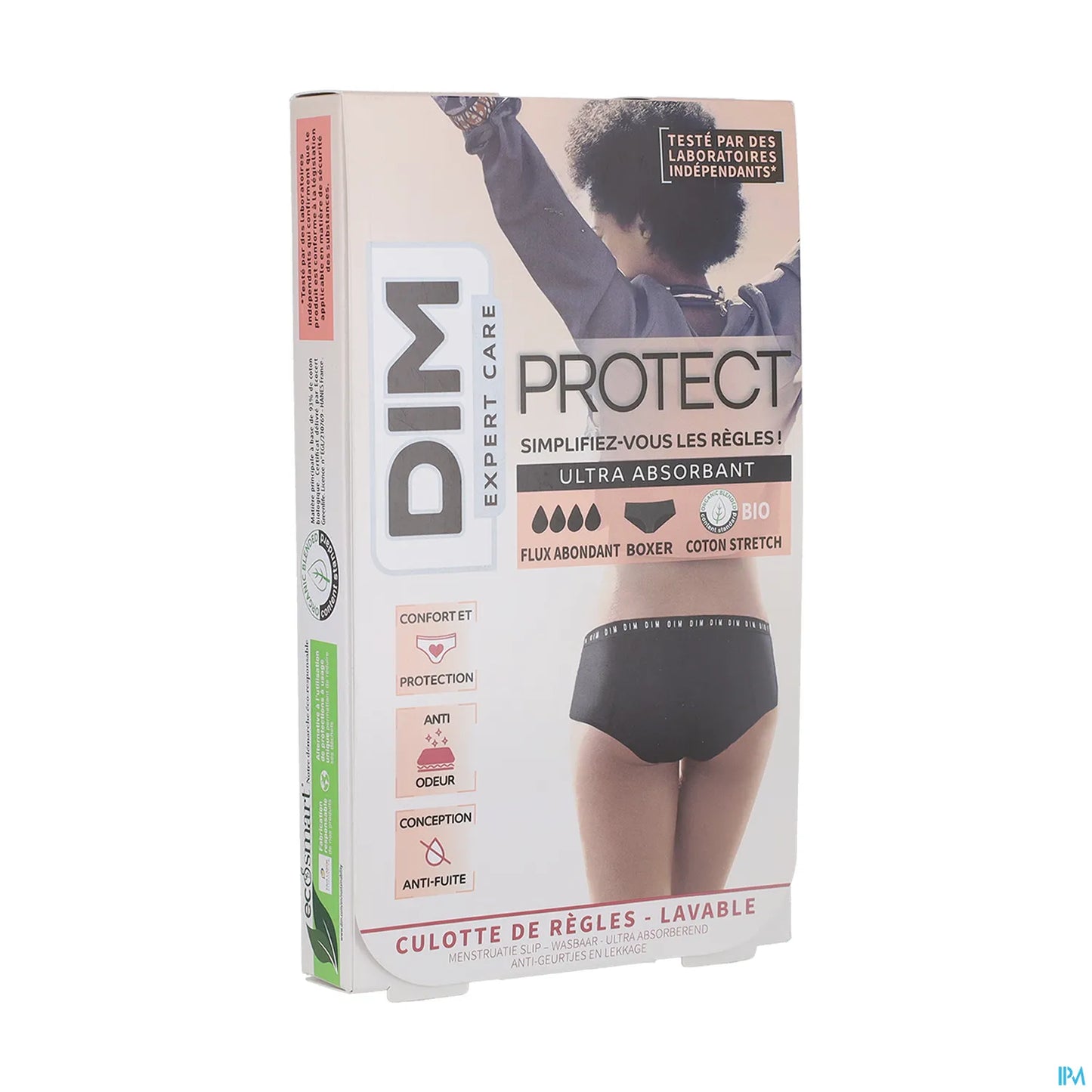 Organic Menstrual Boxer Heavy Flow Black Size 40/42