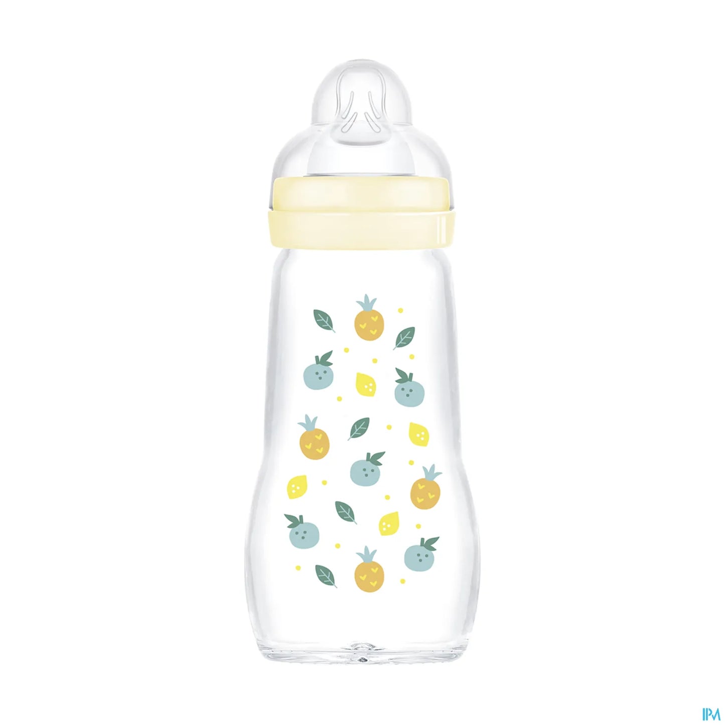 Premium Glass Baby Bottle 260 ml White - Flow 2 Medium SkinSoft Teat