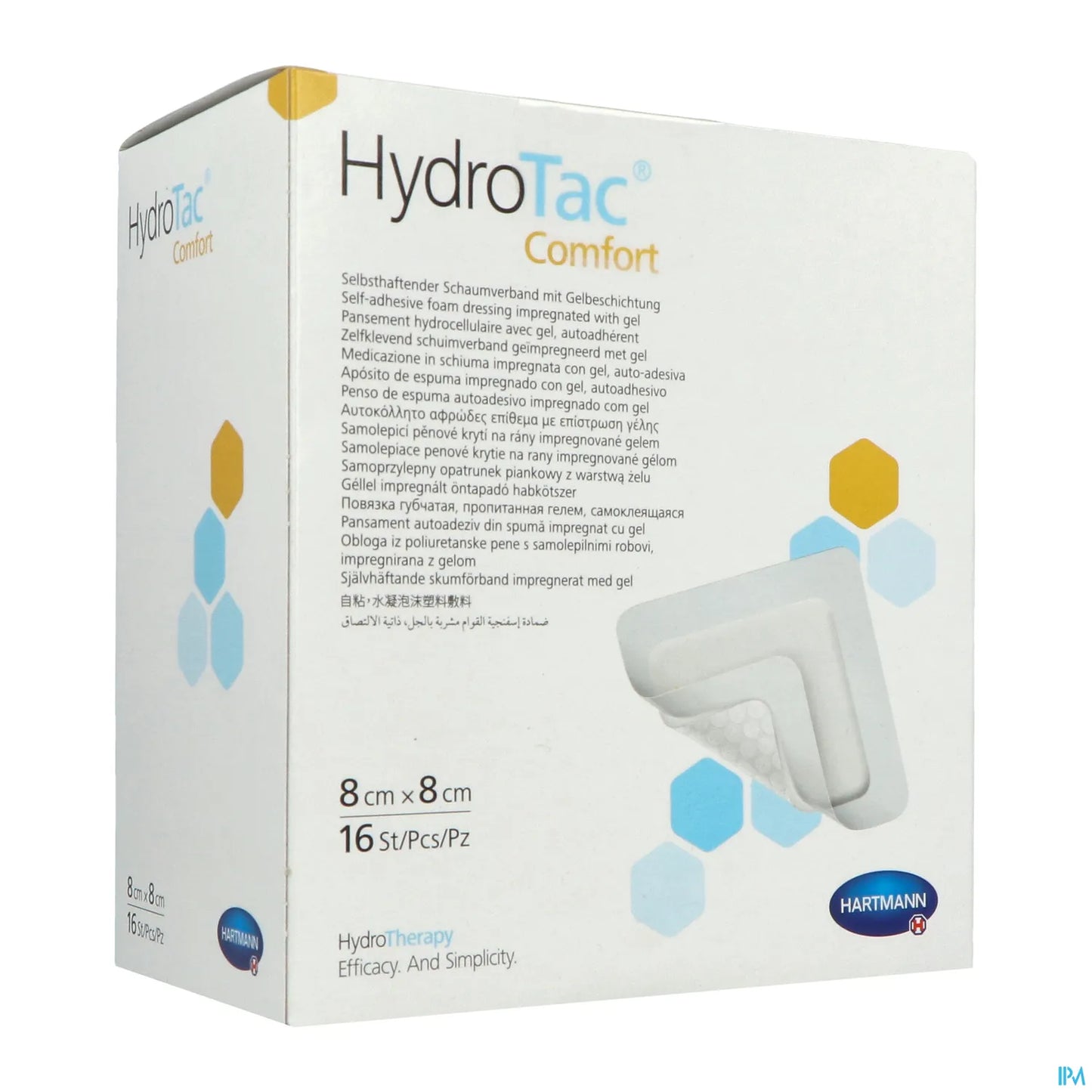 Hydrotac Comfort Pansement Adhésif 8 x 8 cm Boîte 16