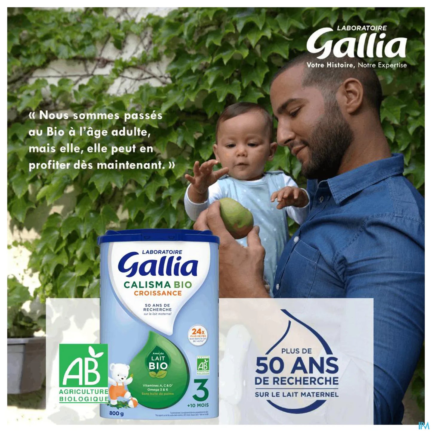 Gallia Calisma Croissance Bio 3ème Âge dès 10 Mois 800 g