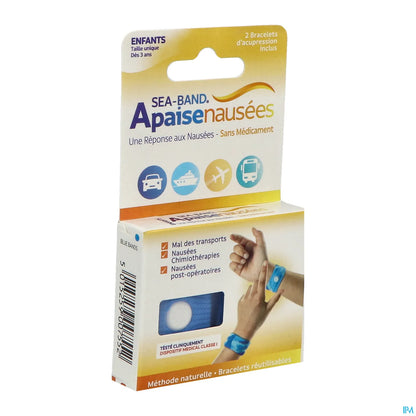 Sea-Band Bracelet Soulagement des Nausées pour Enfants Bleu
