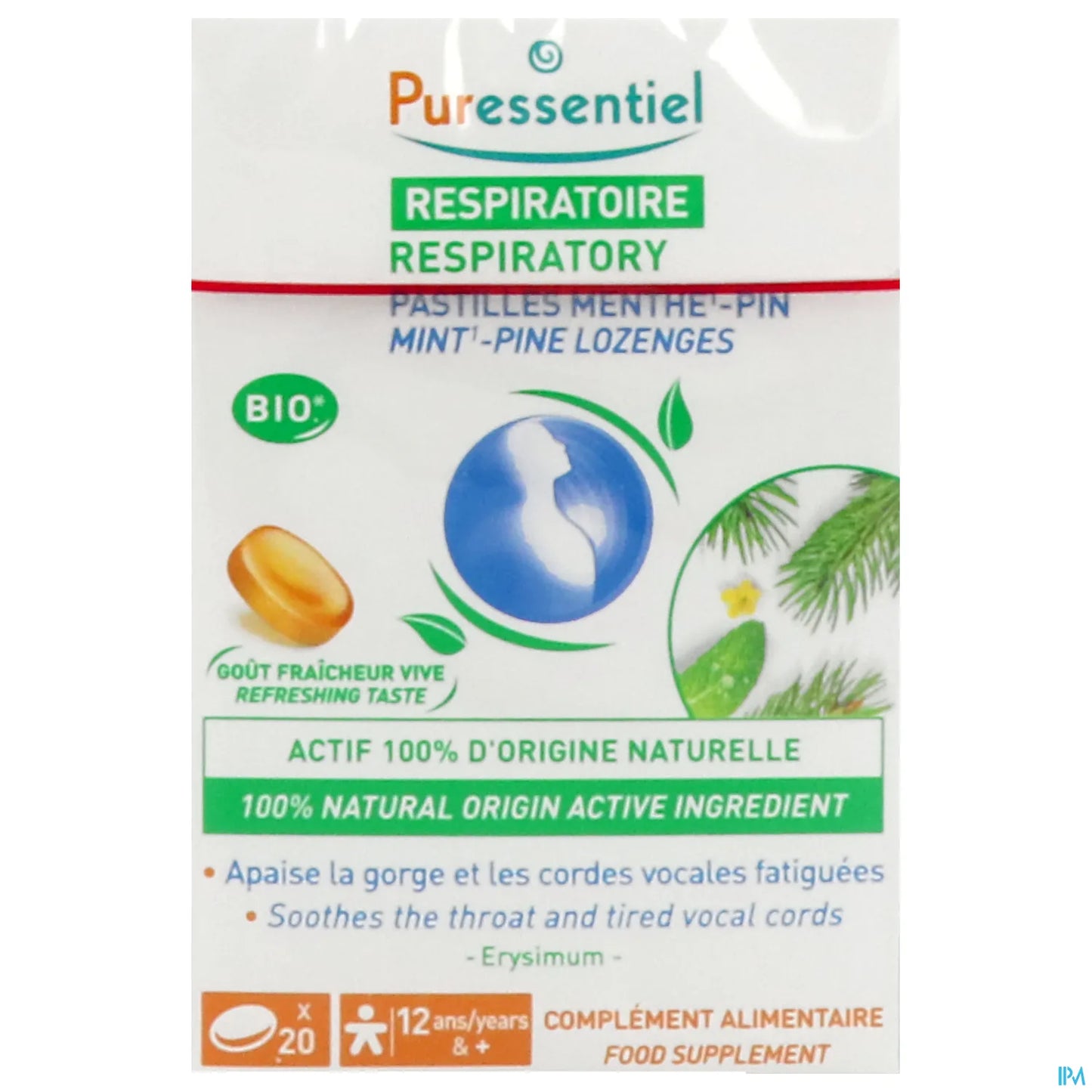 Organic Respiratory 20 Pine Mint Lozenges